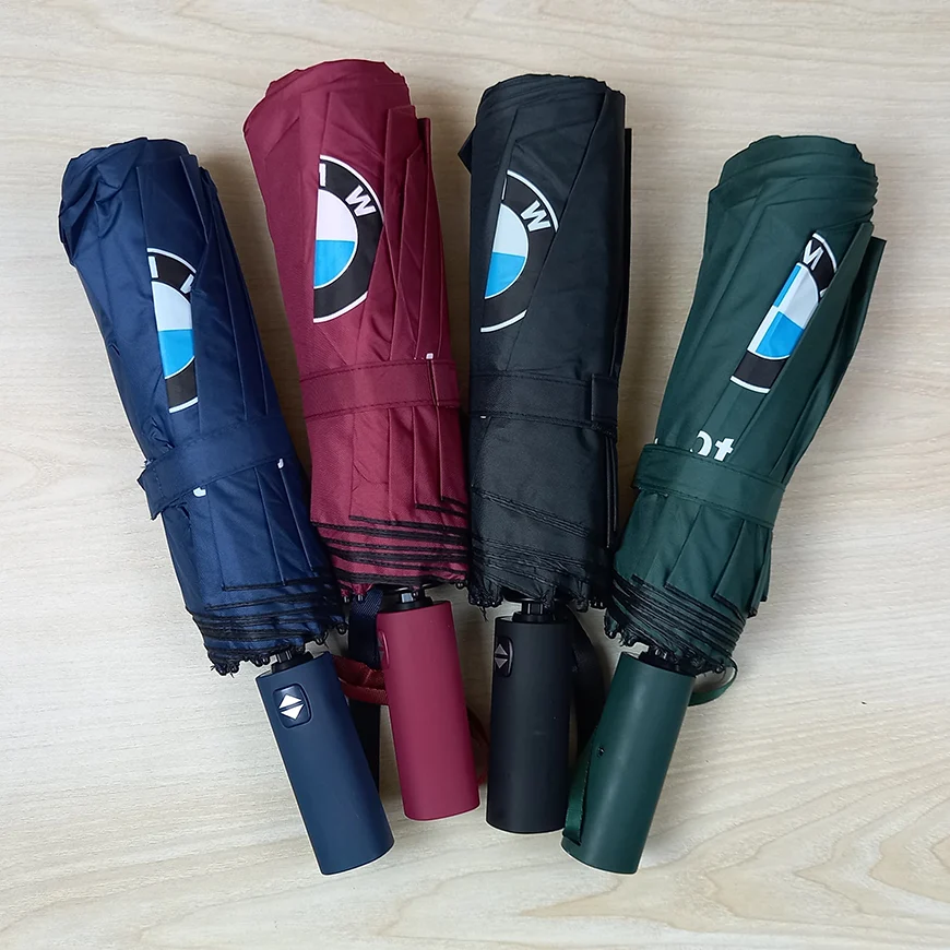 Premium BMW Umbrella 12 Ribs 3 Folding Fully Automatic (any color) ছাতা - https://www.upokar24.com