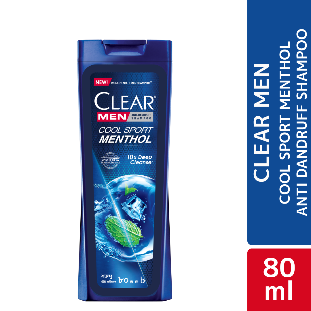 Clear Men Shampoo Cool Sport Menthol Anti Dandruff 80ml Size: 80ml - https://www.upokar24.com